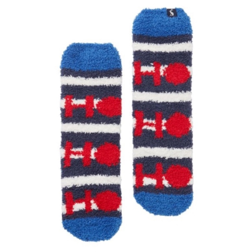 JOULES FESTIVE FLUFFY CHILDRENS FESTIVE FLUFFY SOCK- HO HO HO: SHOE SIZE 1-3